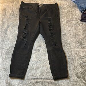 Torrid Black Skinny Distressed Jeans